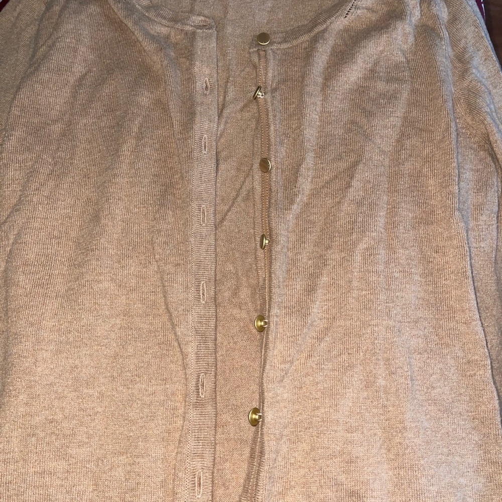 tan cardigan